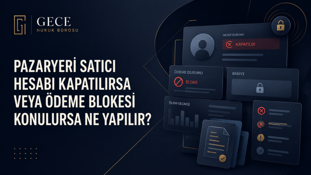 pazaryeri satıcı hesabı kapatılırsa veya ödeme blokesi konulursa ne yapılır