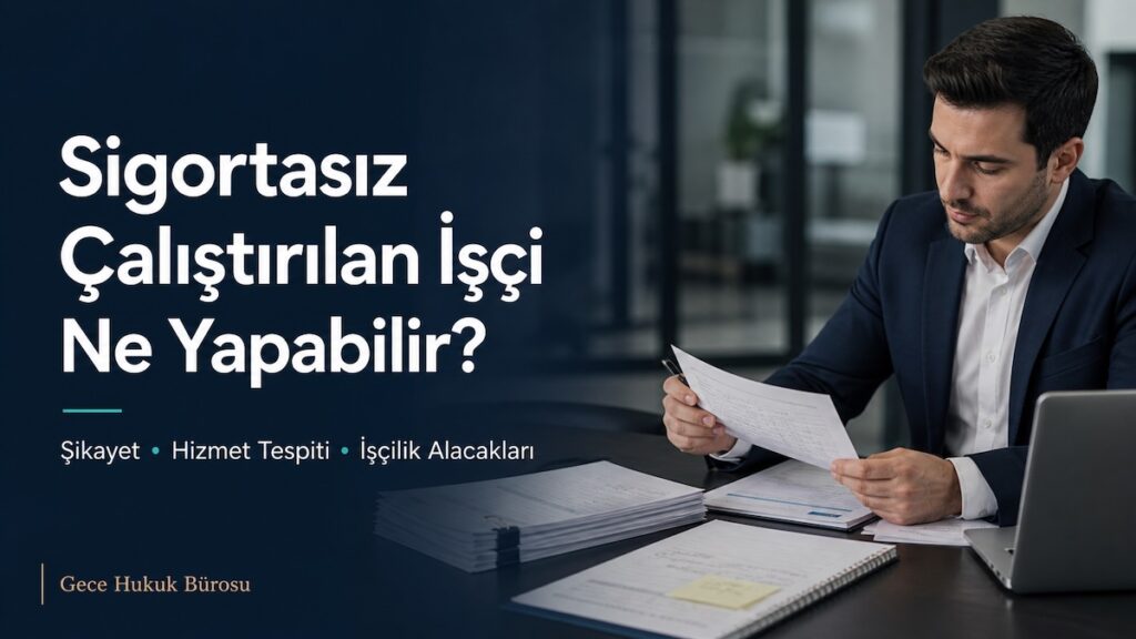 Sigortasız çalıştırılan işçi ne yapabilir sorusunu açıklayan hukuk makalesi kapak görseli